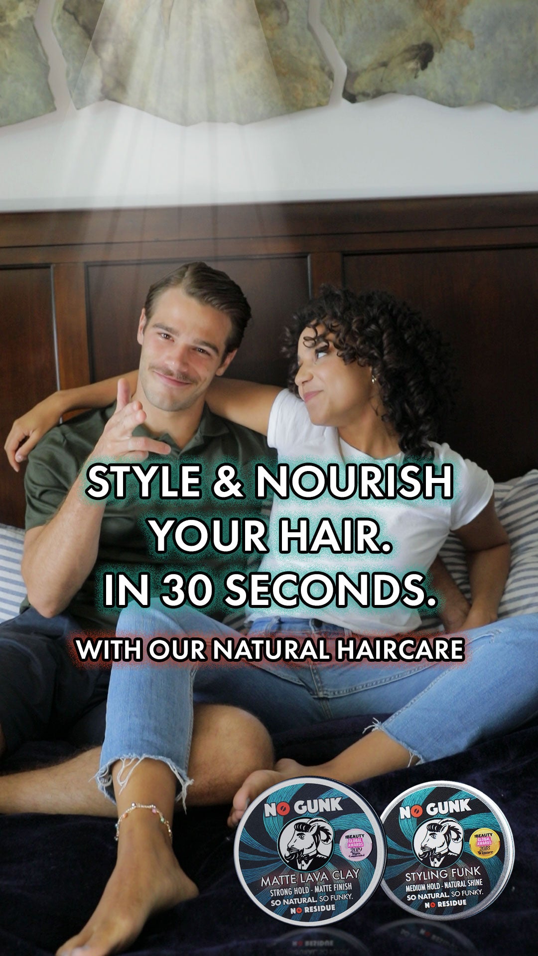 NO GUNK natural Deodorant haircare hairstyling products clay wax cream Deodorant tucker deslauriers big brother celebrity reality tv the amazing race